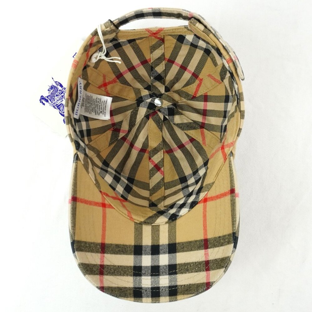 NWT Burberry Check Cotton Baseball Cap In Archive Beige - Unisex Size Small - Picture 9 of 10